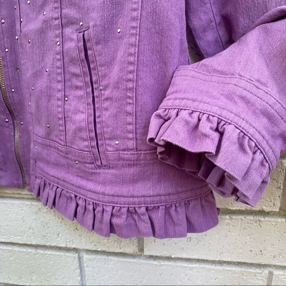 CHRISTINE ALEXANDER | Purple Bling Bedazzled JACKET Small - Picture 4 of 5